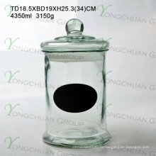 High Qualtiy 4.3 L Hurriance Runde Glas Saft Getränkebecher mit Glasplatte mit Tafel